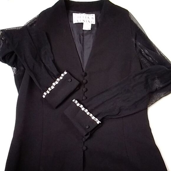 SHERRIE BLOOM PETER NOVIELLO CHETTA B EVENING WOMEN’S BLOUSE SIZE 8 - Picture 2 of 14